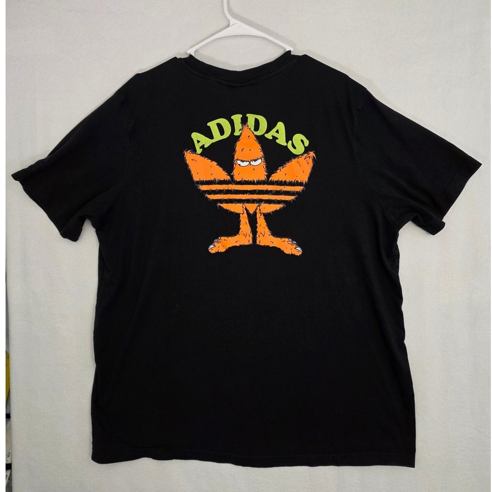 Adidas Originals Shmoo Trefoil Graphic T-Shirt 2XL Black Cotton Mark Gonzales